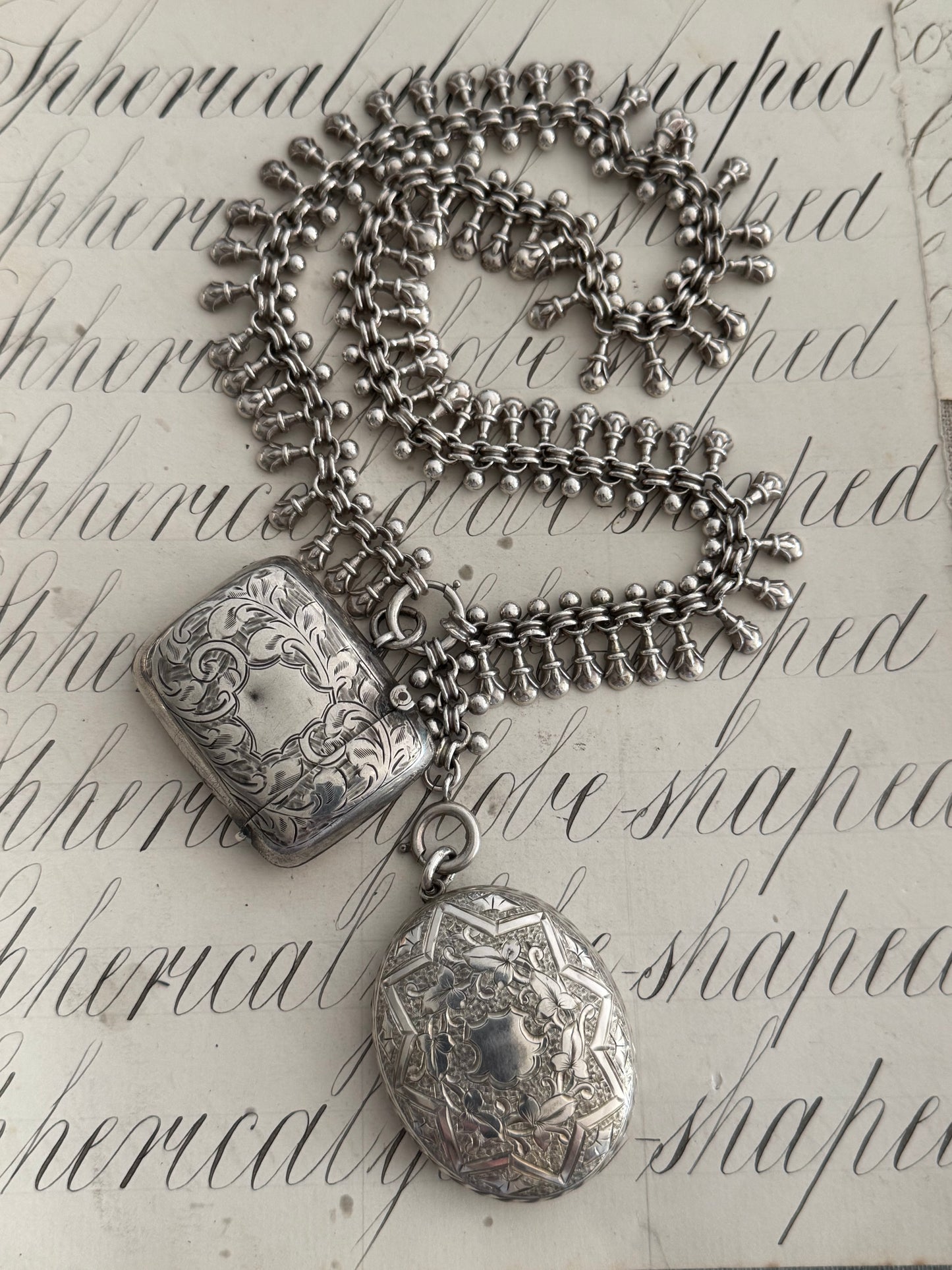 Exquisite Rare and Perfect English Victorian Sterling Bookchain