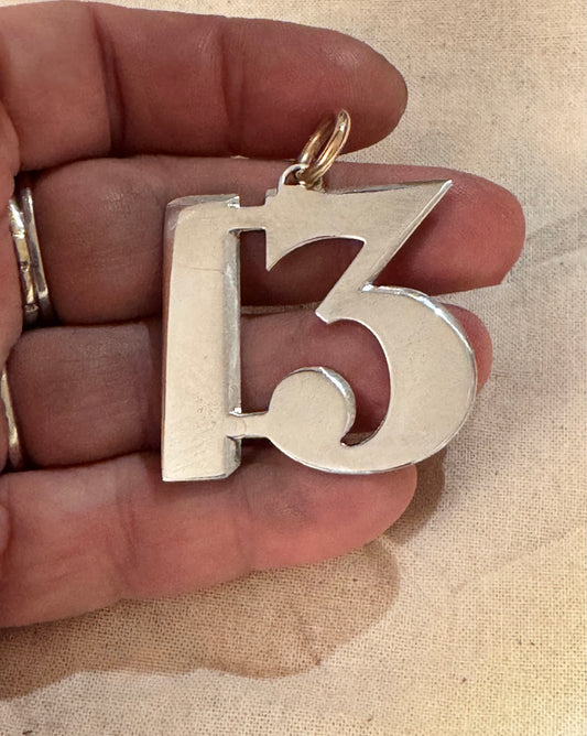Huge Sterling Silver Lucky 13