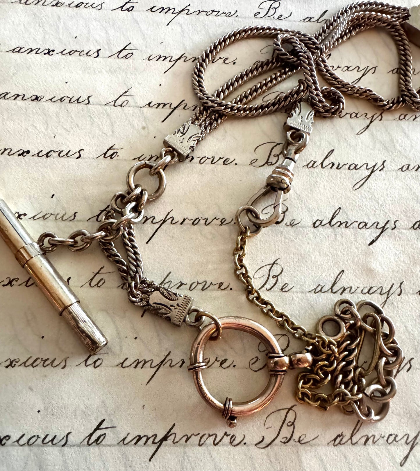 Gold Filled Double Curb Watch Chain