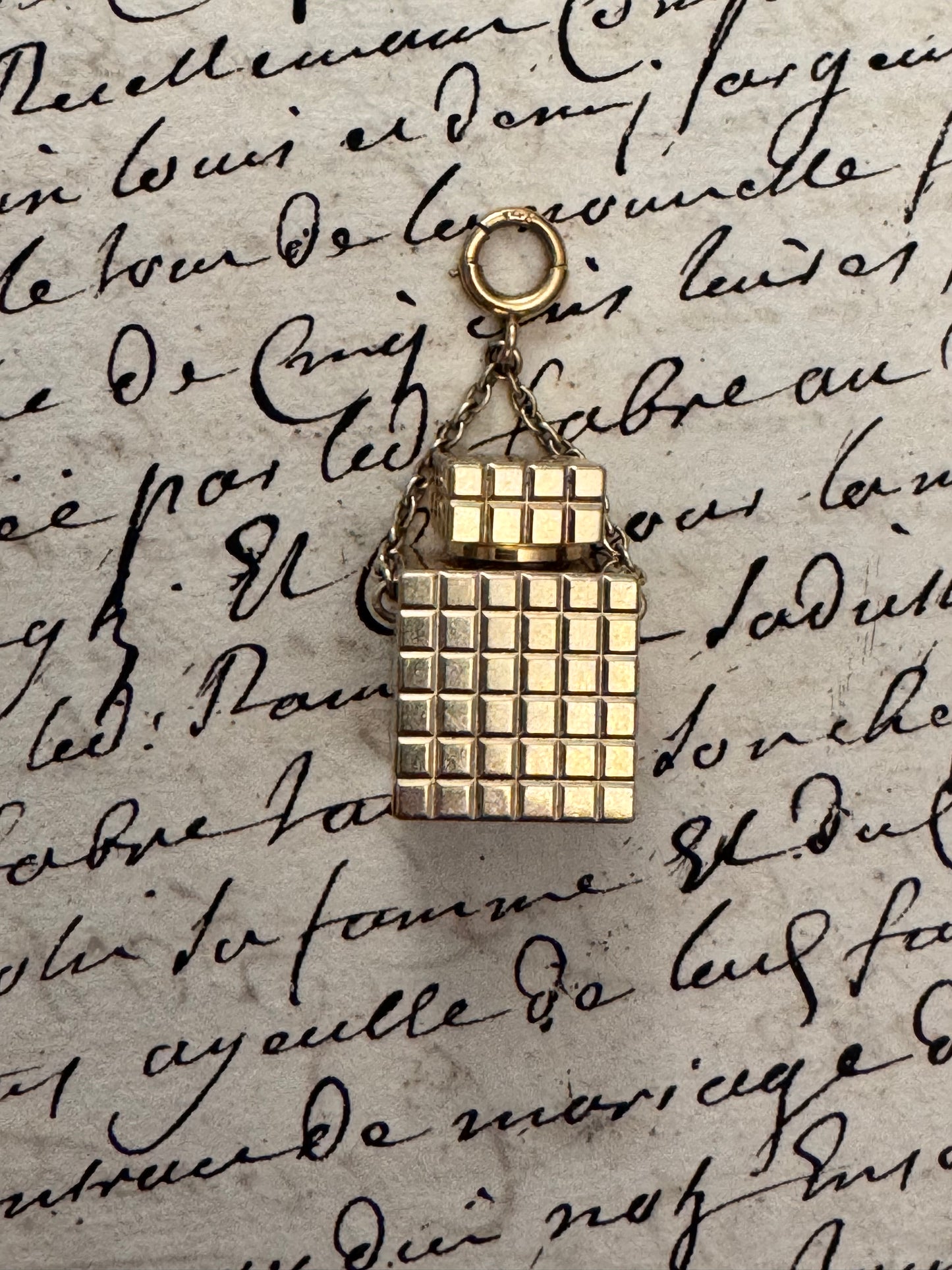 vintage 14 karat gold perfume bottle charm