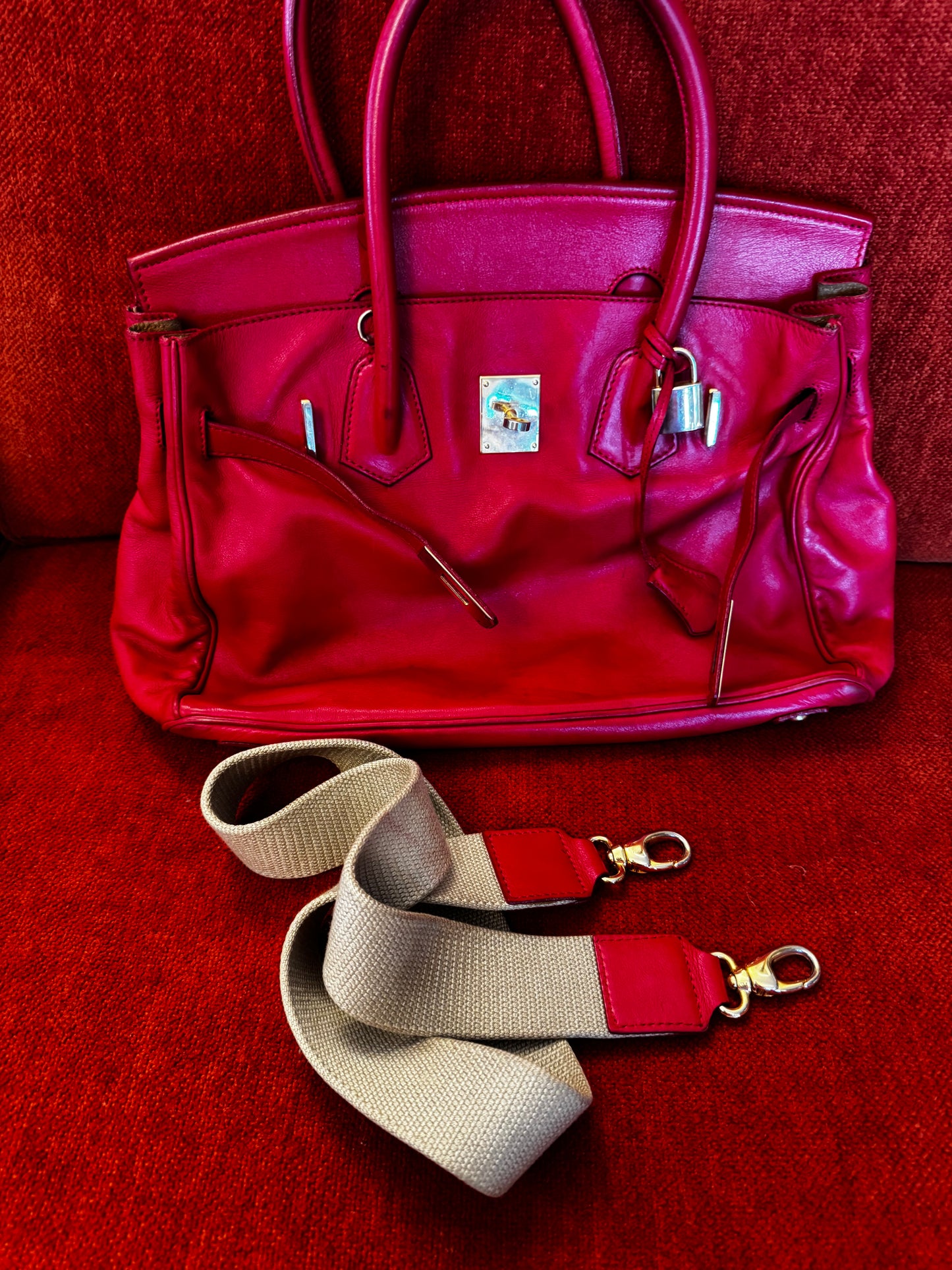 Gorgeous Red Birkin Style Bag from Suarez New York