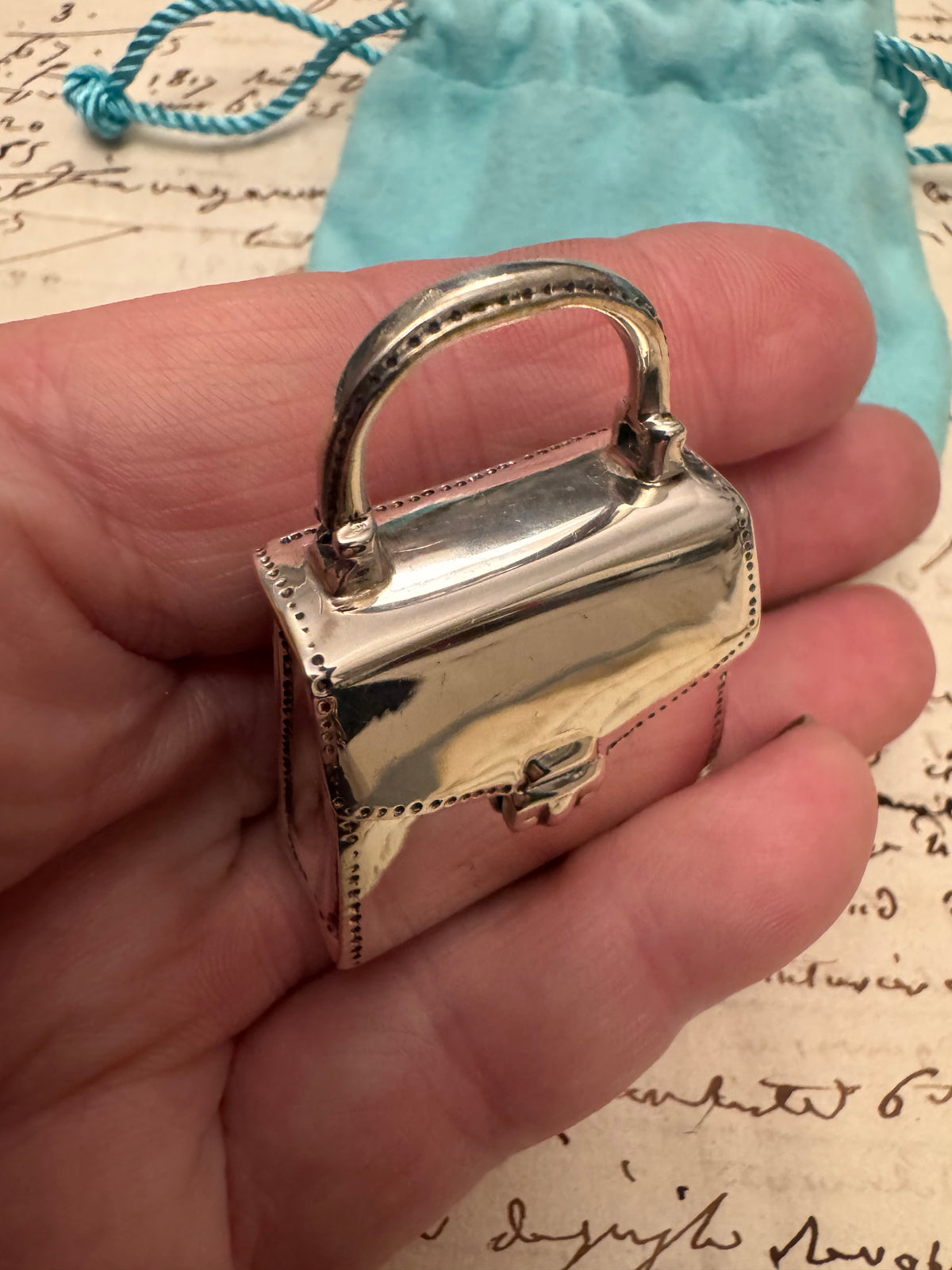 Sterling Silver Tiffany Top Handle Bag