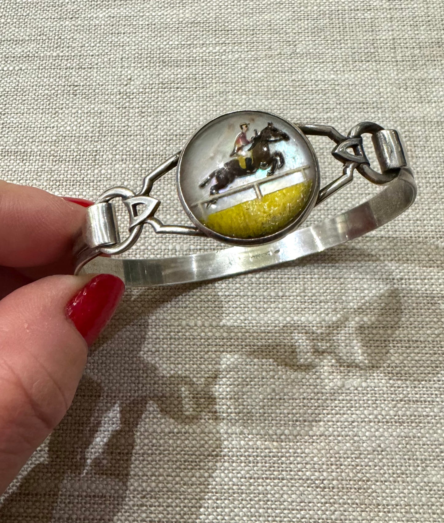 Essex Crystal and Sterling Horse Jumping Bracelet