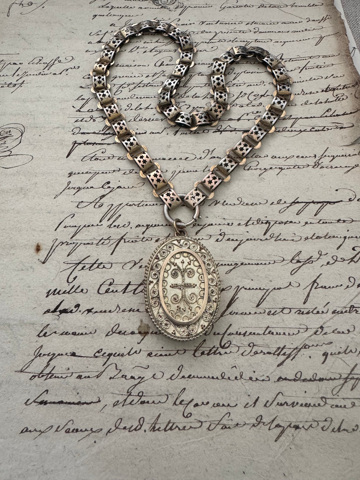 Victorian Gold Plated Silver Granulated Locket No. 2