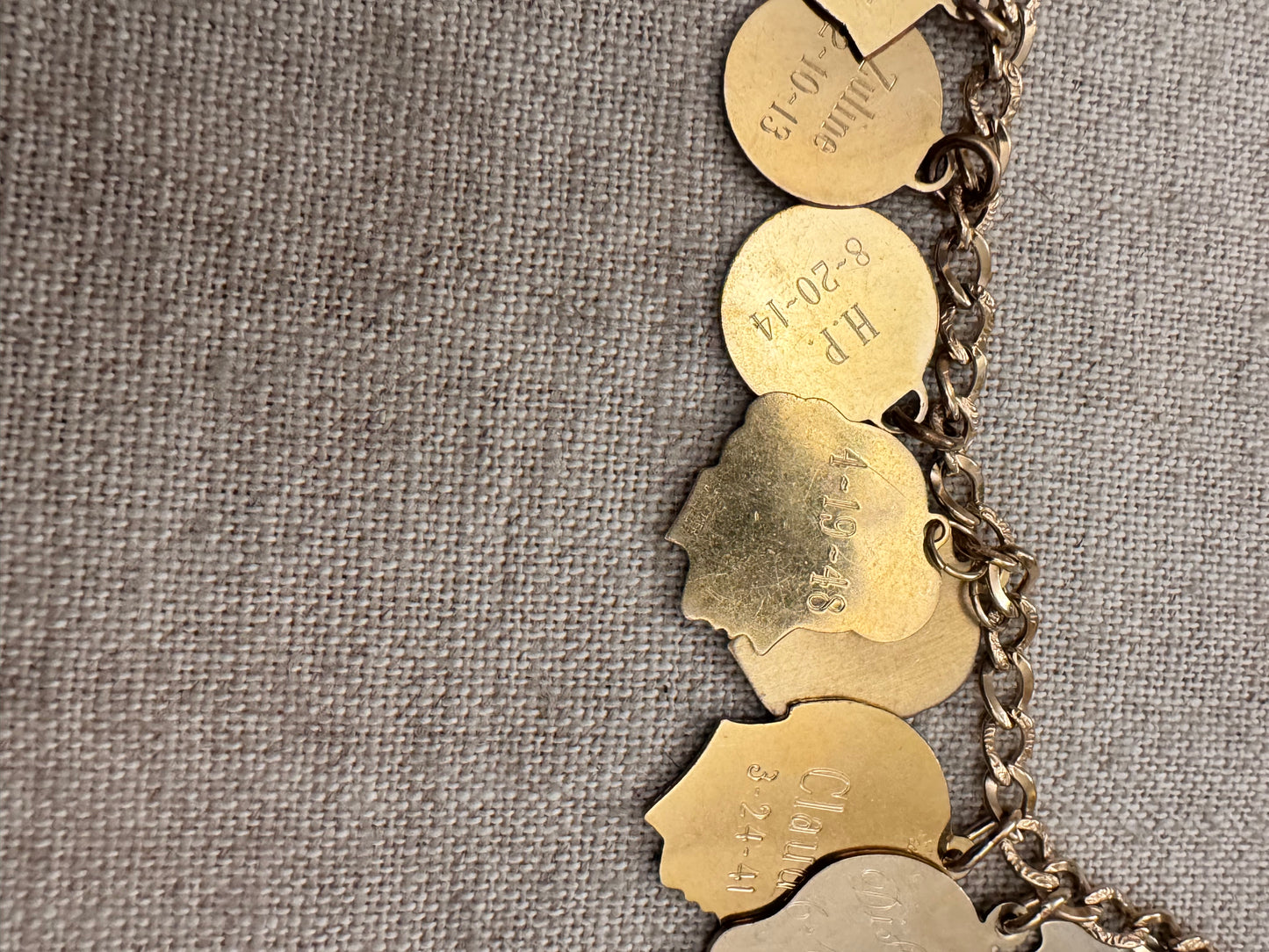 Gold Filled SilhouetteHeads Charm Bracelet
