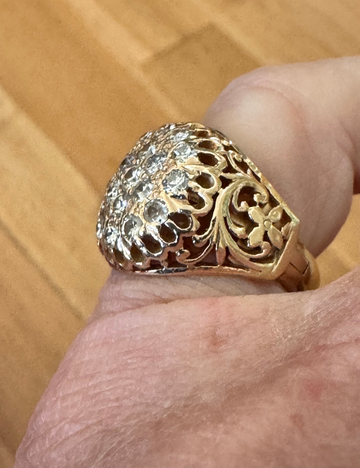 14k Diamond Cluster Ring