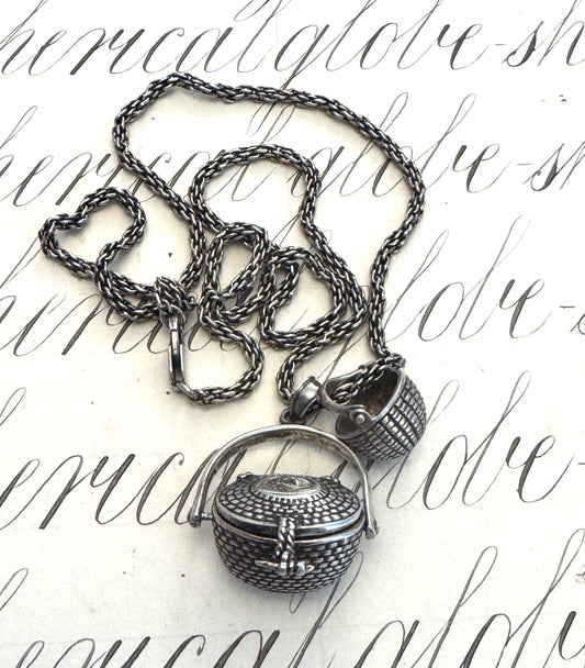 Sterling Nantucket Basket Charms on Chain