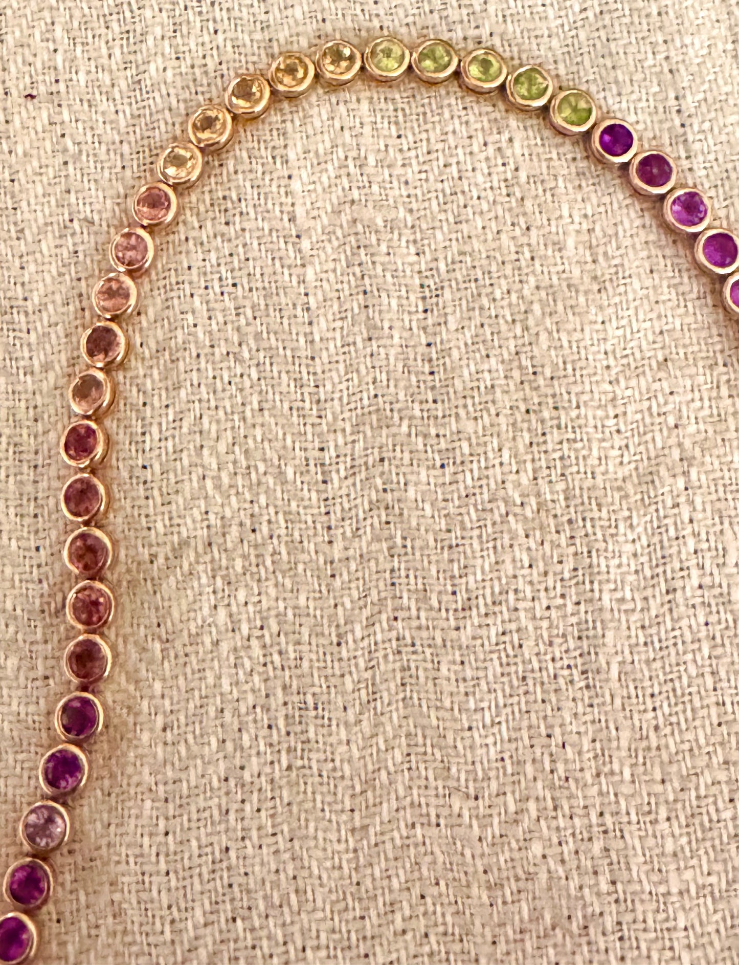 14k Gold Bezel Set Rainbow Bracelet