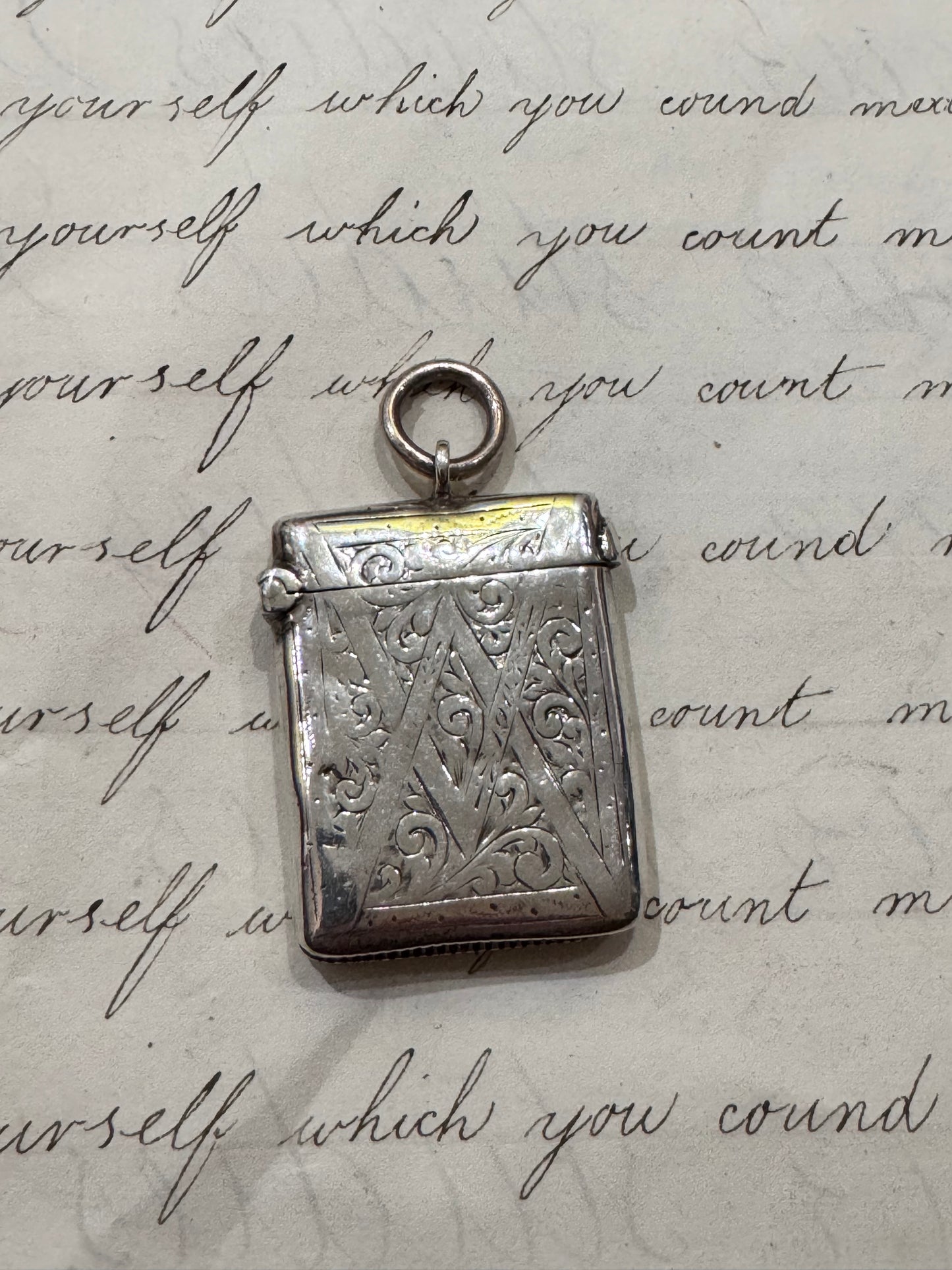 Small Victorian Engraved Match Safe