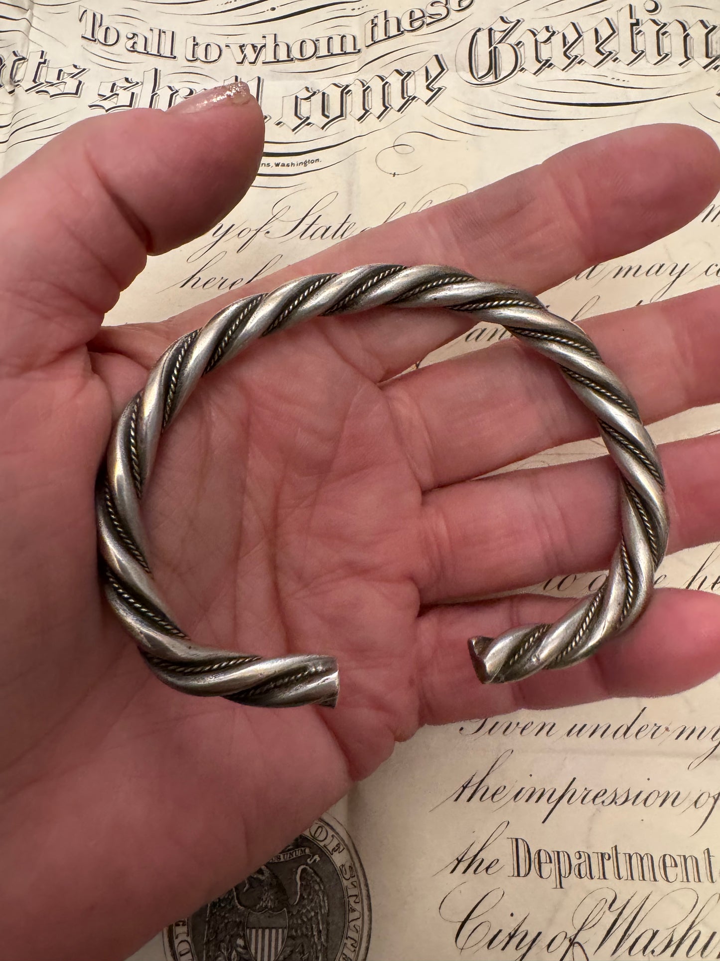 Vintage Antique Chinese Rope Cuff
