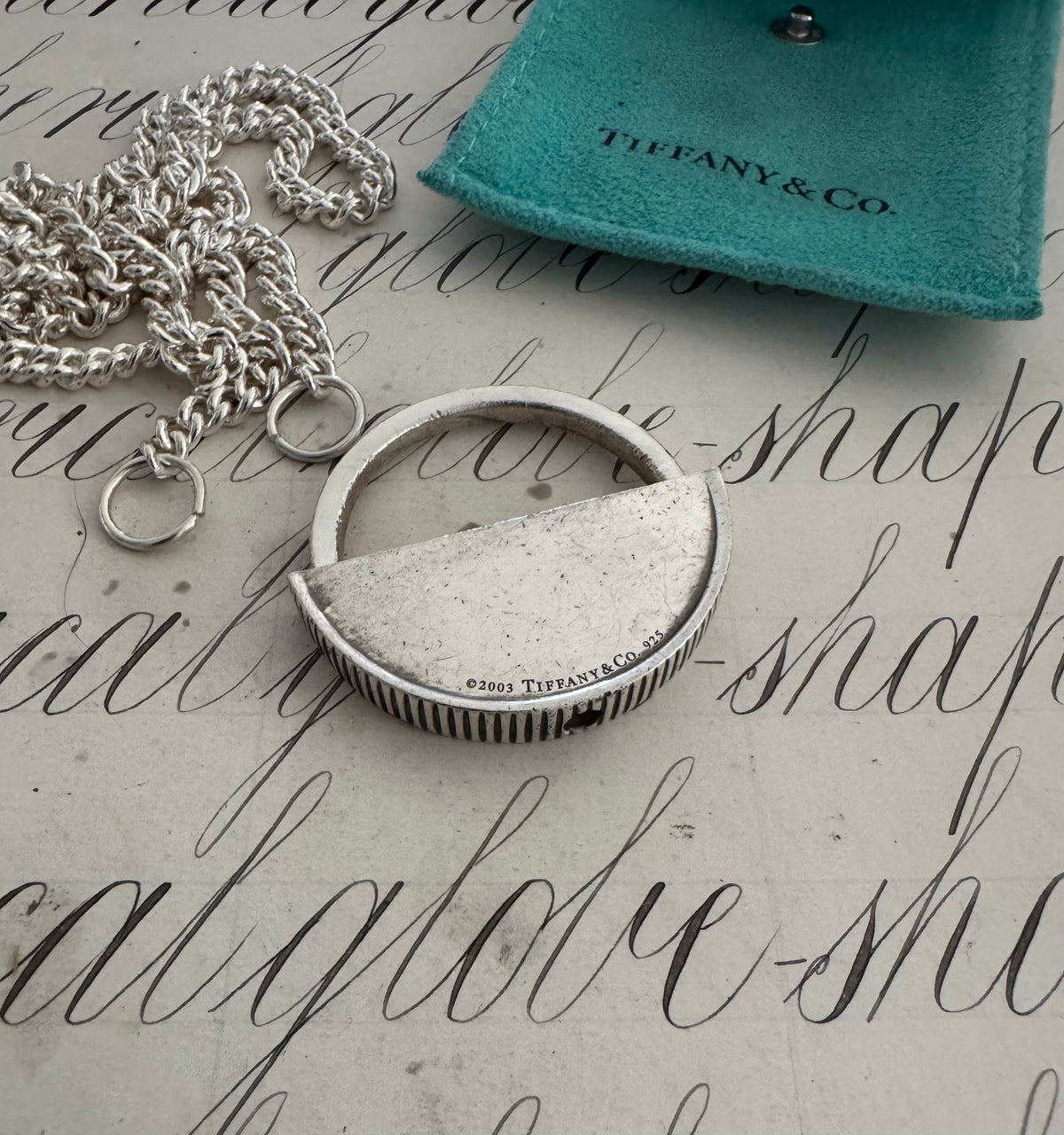Amazing 2003 Sterling Tiffany Coin Edge Padlock Connector