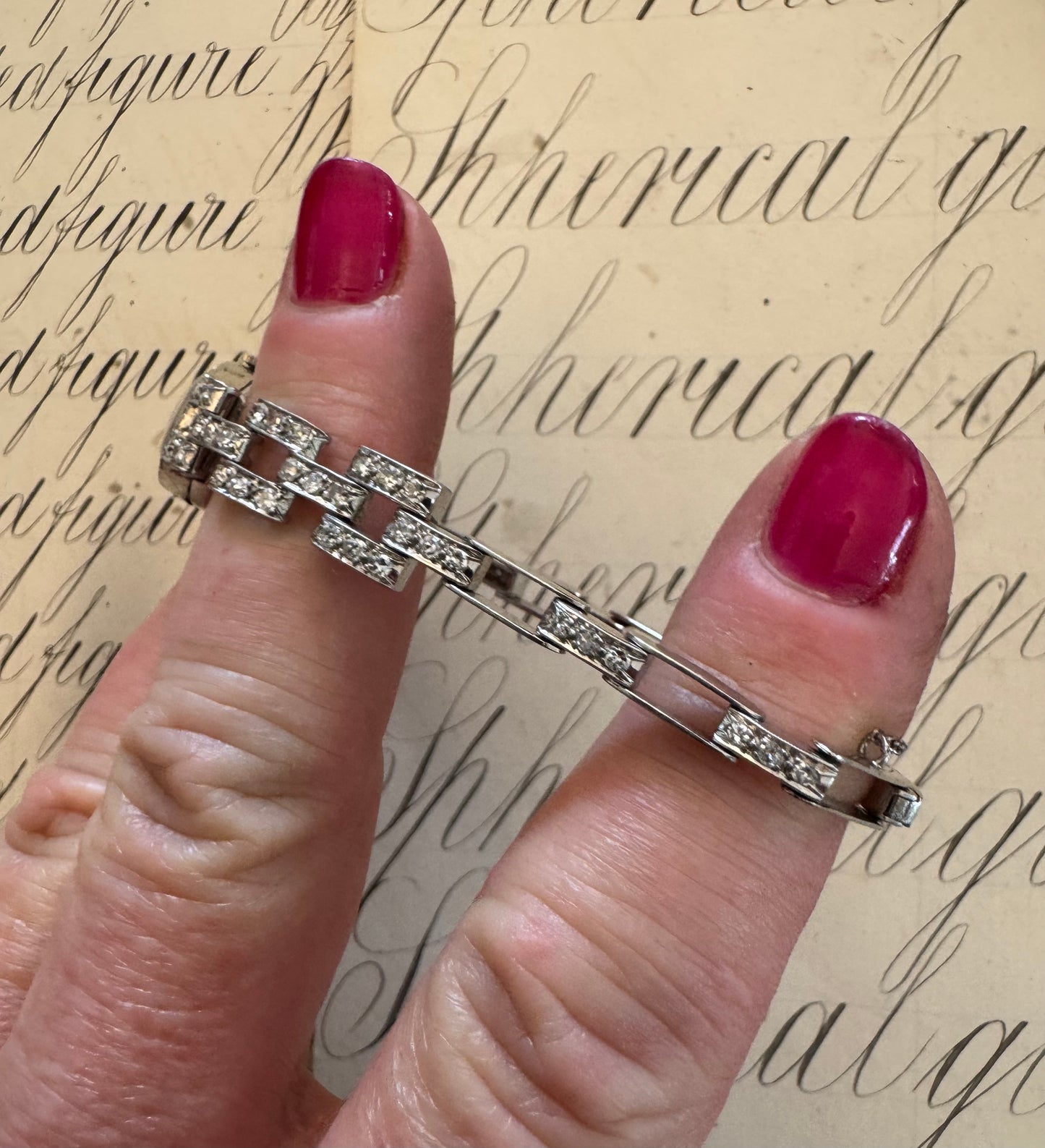 Exquisite art deco diamond and 14K white gold watch
