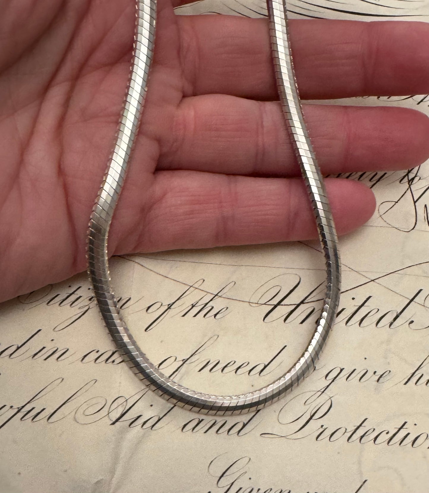 Vintage 1980’s Sterling Italian domed Omega Chain
