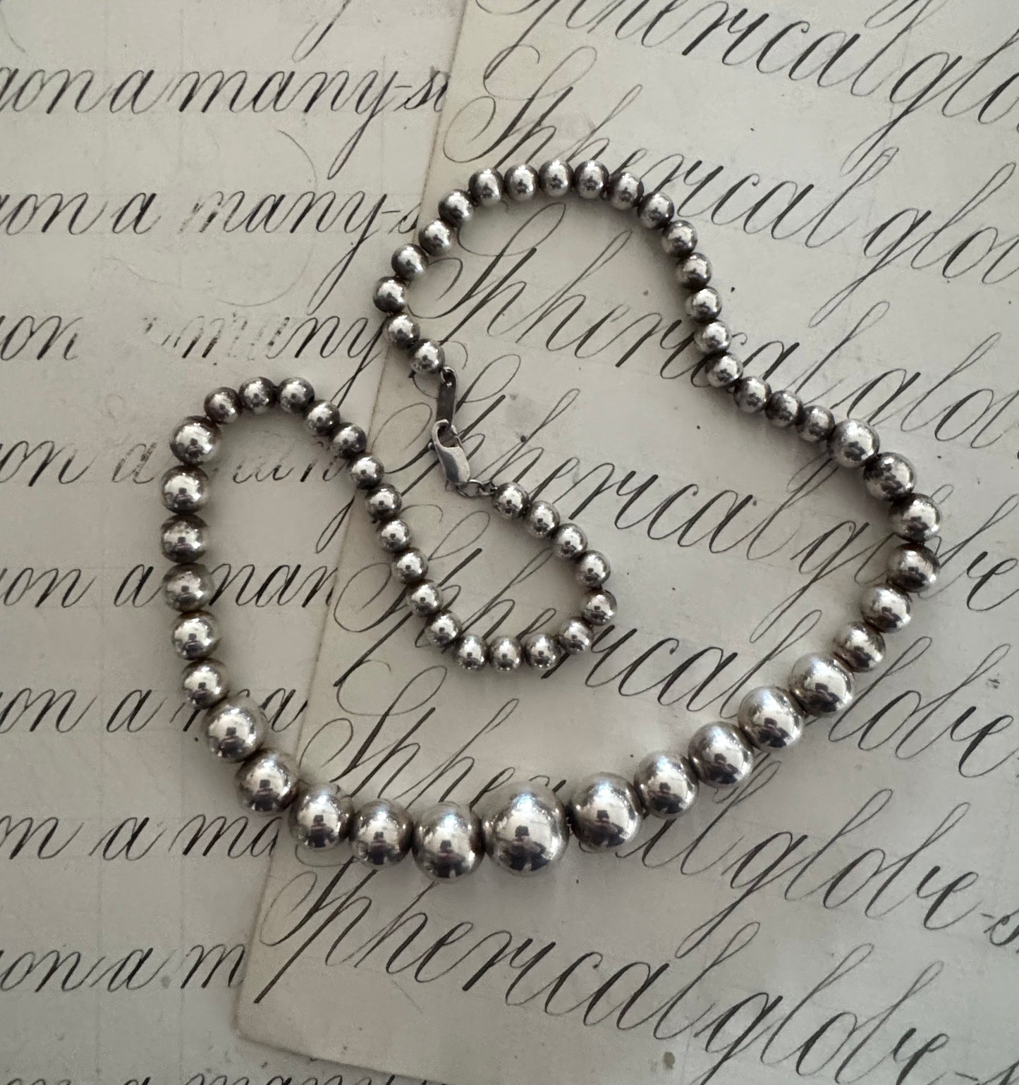 Beautiful Graduate Sterling Bead Necklace