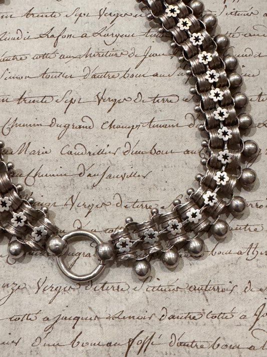 Lovely Victorian Silver Book Chain with Balls at Each Link