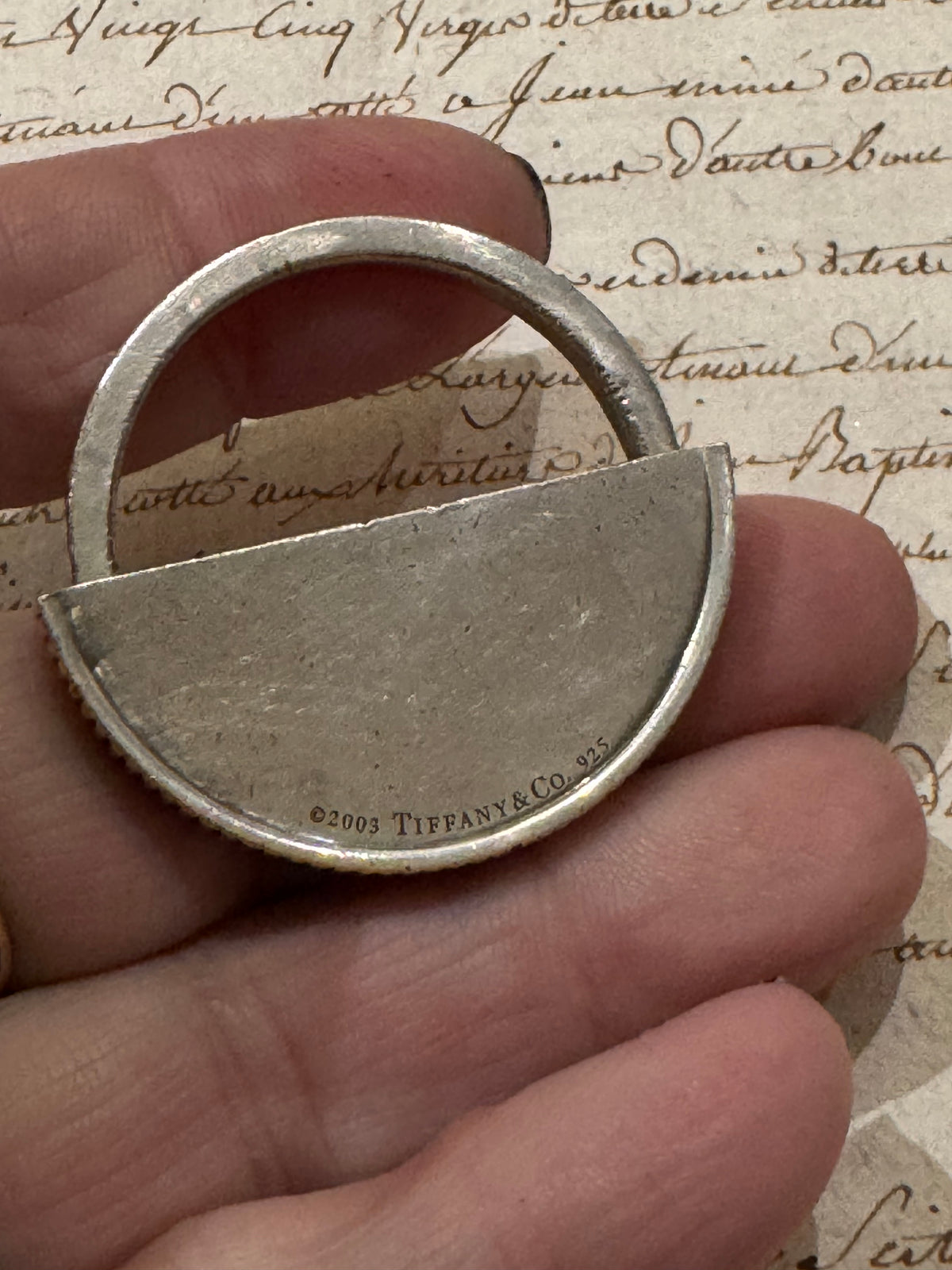 Amazing 2003 Sterling Tiffany Coin Edge Padlock Connector