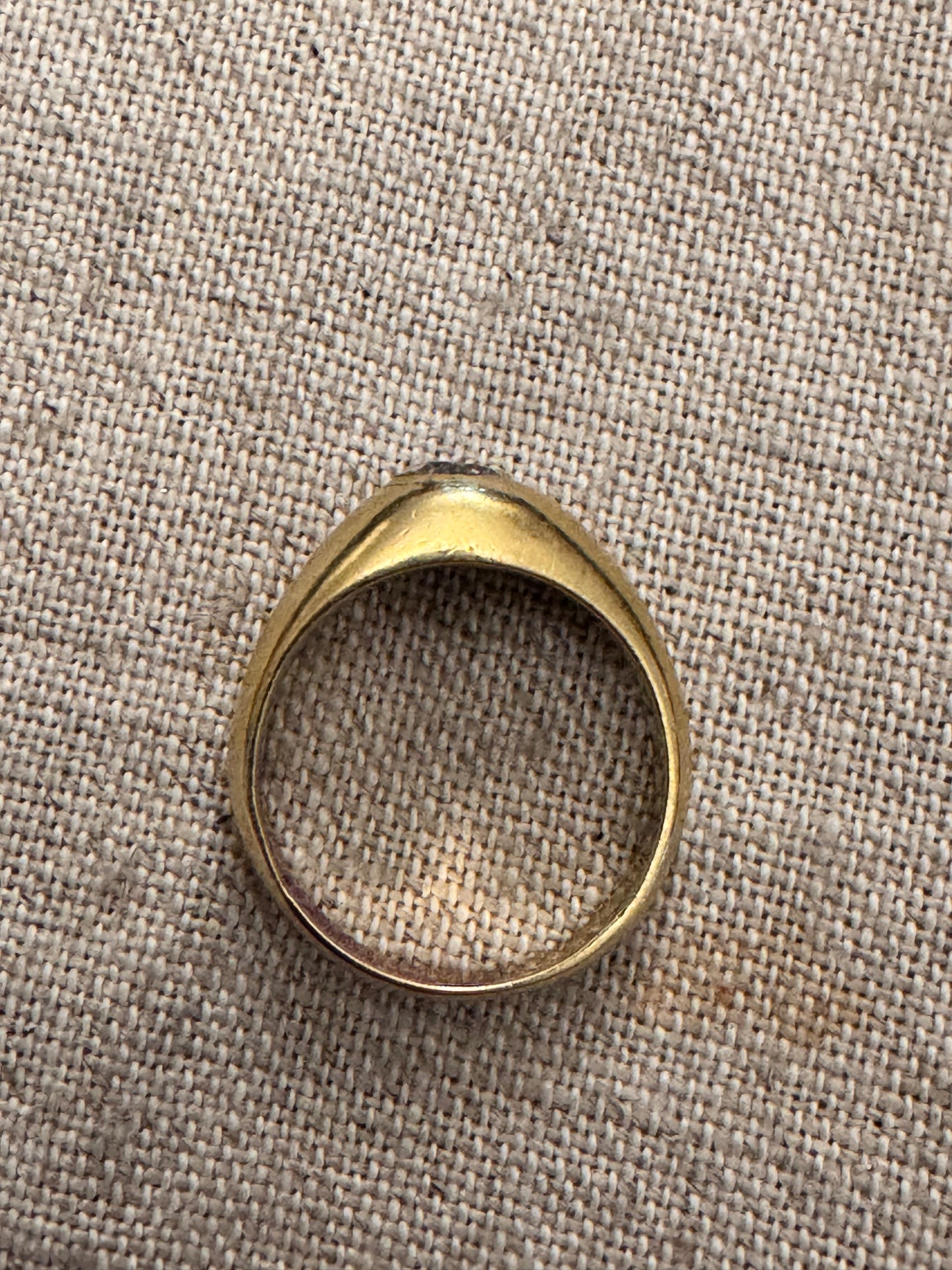 Huge Antique 18k Gold and Diamond Gypsy Ring