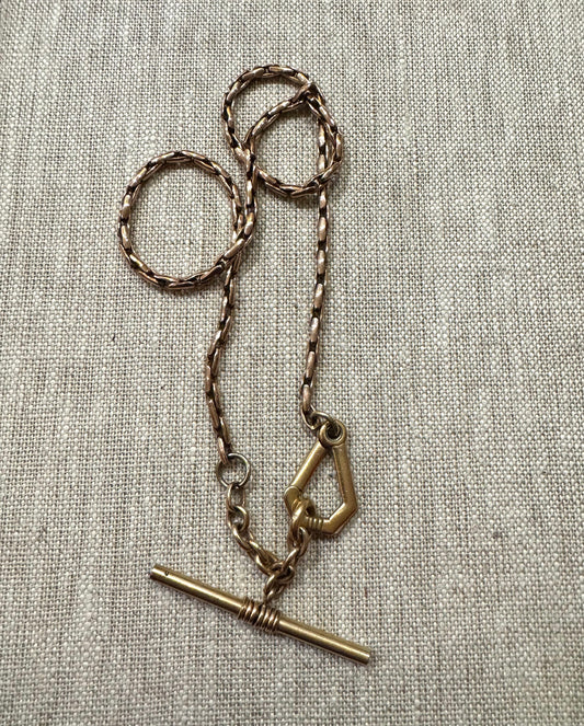 Rose Gold Filled Sleek Antique Watch Chain