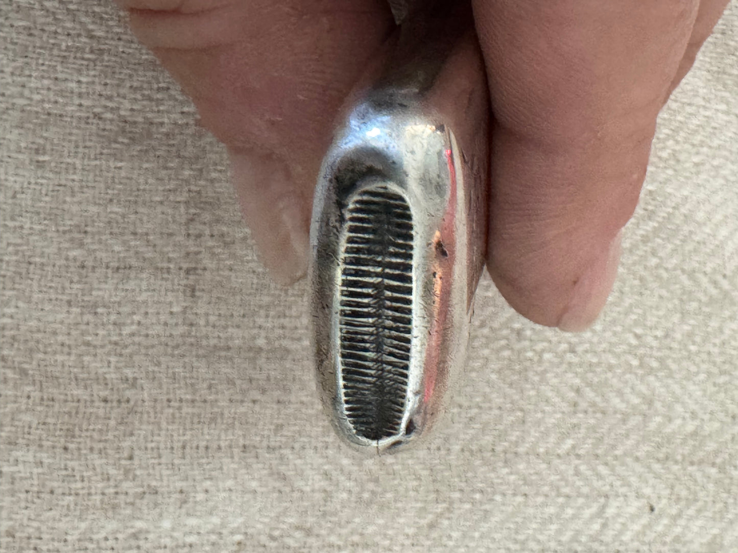 Elongated Engraved Silver Match Safe