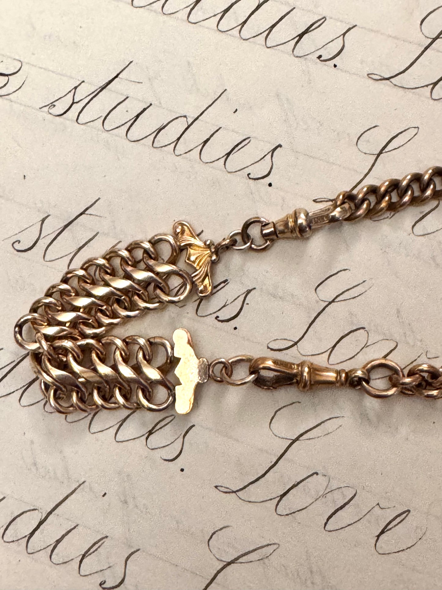 Heavy Graduated Gold Filled Curb Chain with Fob