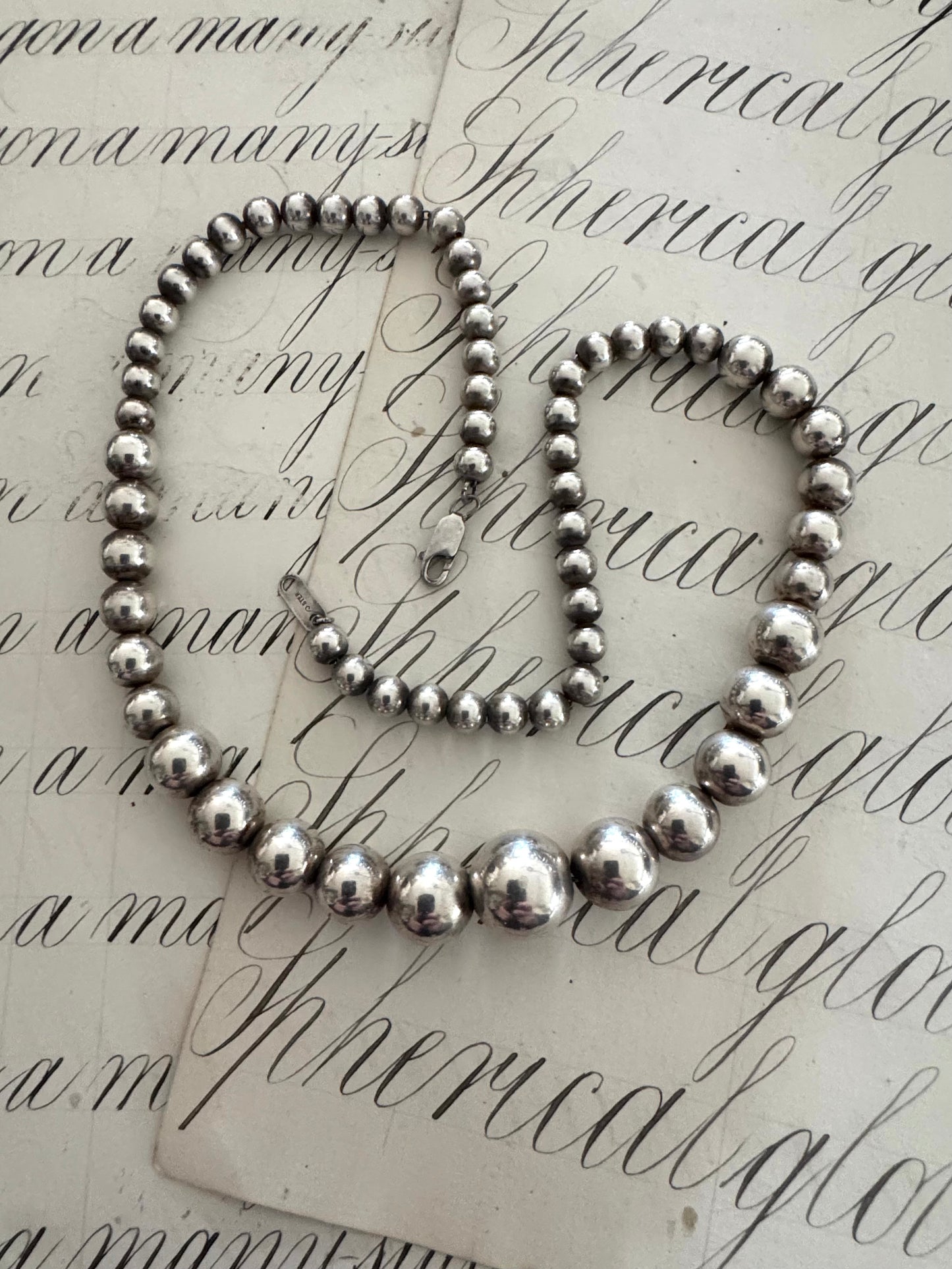 Beautiful Graduate Sterling Bead Necklace