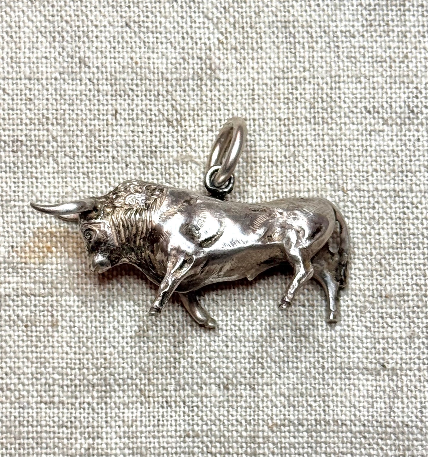 Amazing Huge and Realistic Sterling Silver Bull Pendant