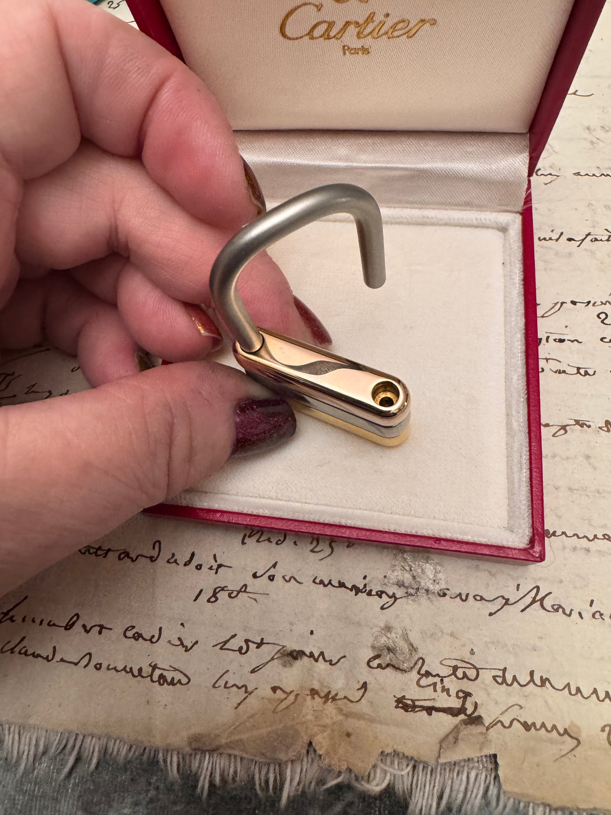 Rare Le Must de Cartier Tri-Color Padlock