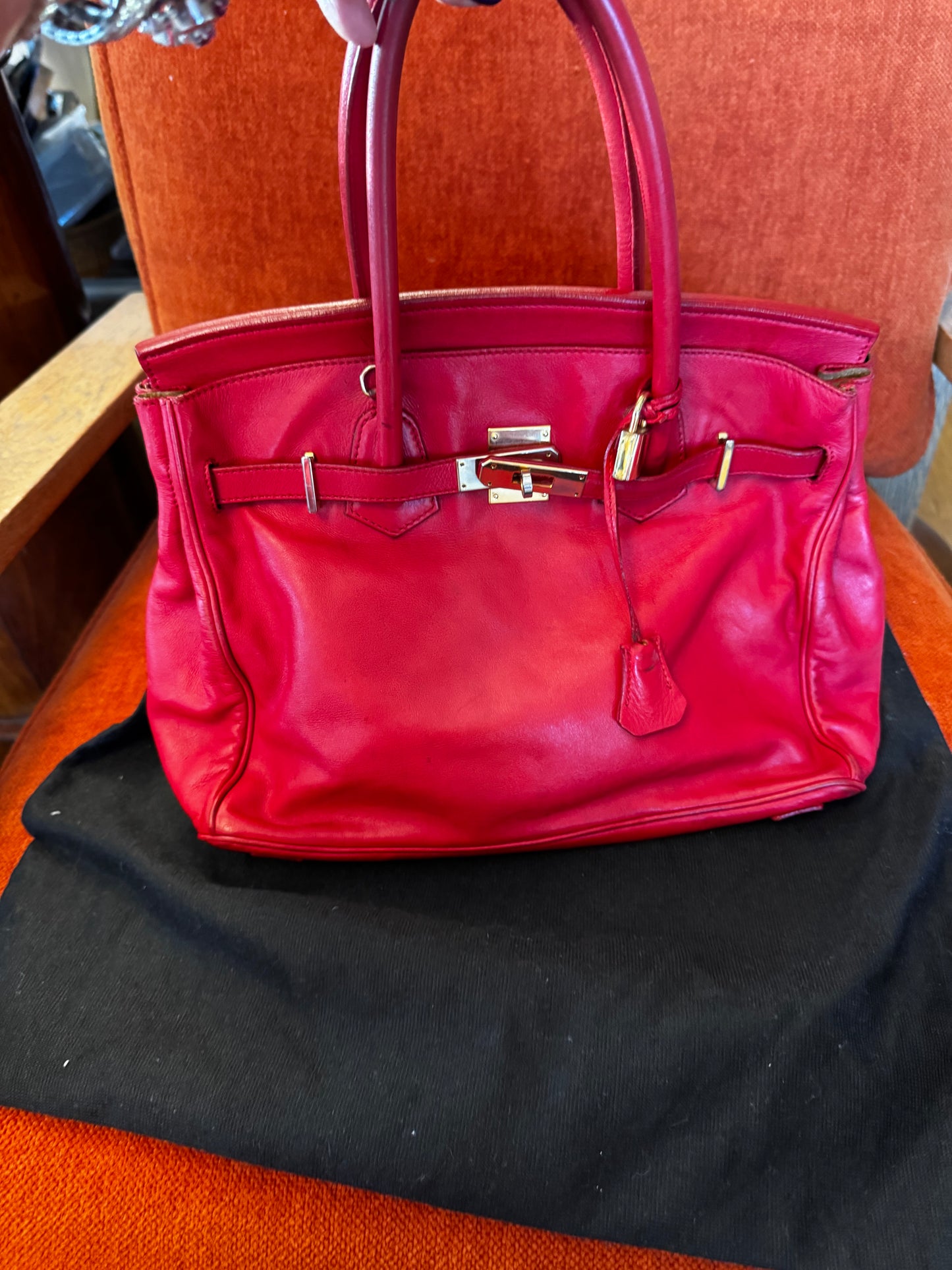 Gorgeous Red Birkin Style Bag from Suarez New York