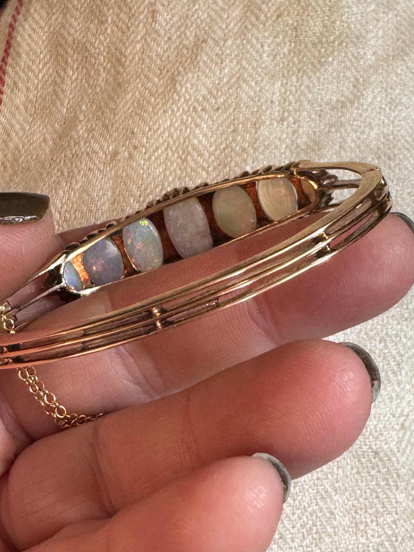 Large and Incandescent Victorian Opal Bracelet