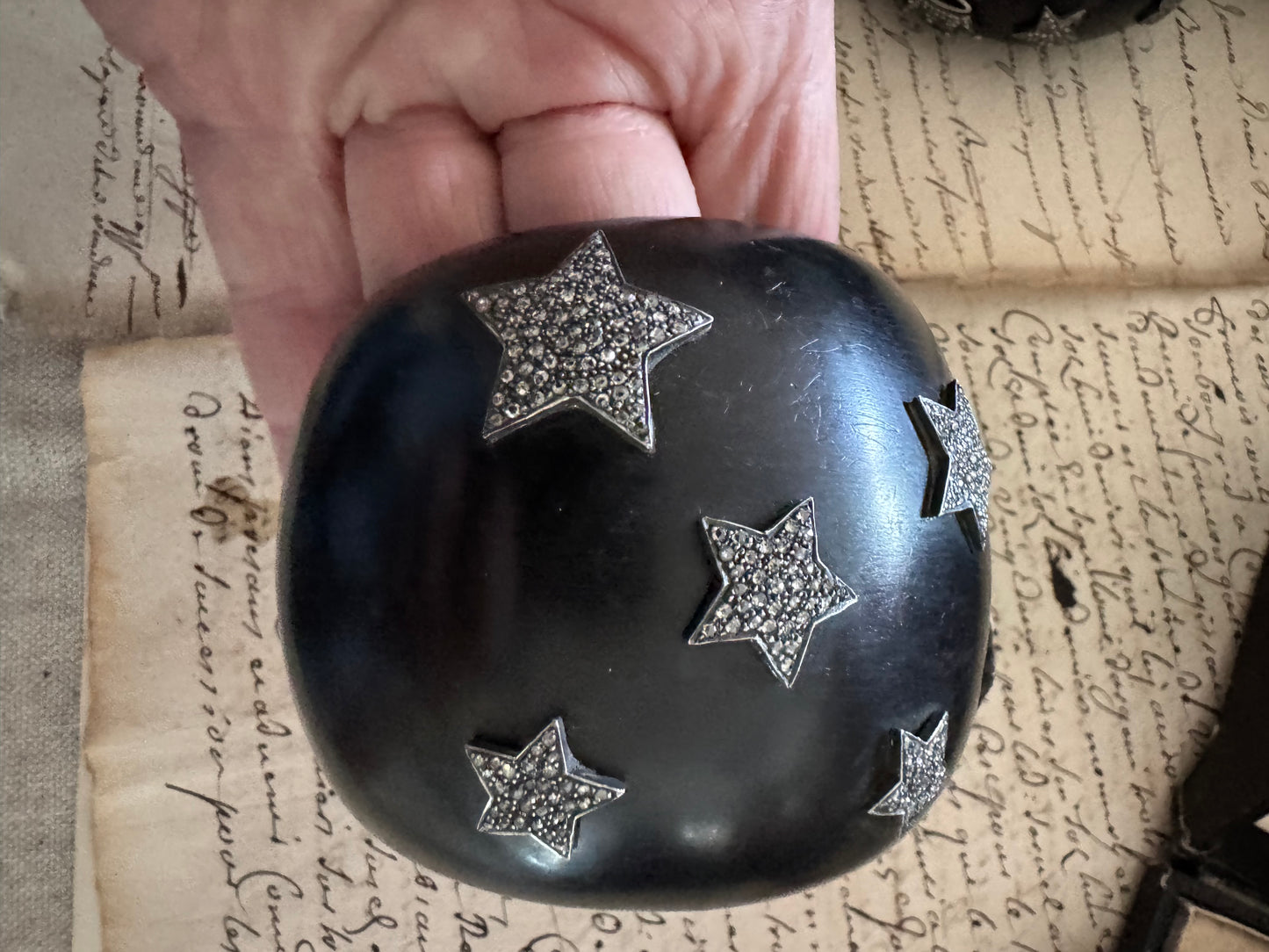JKC Diamond and Extra Wide Ebony and Stars  Cuff