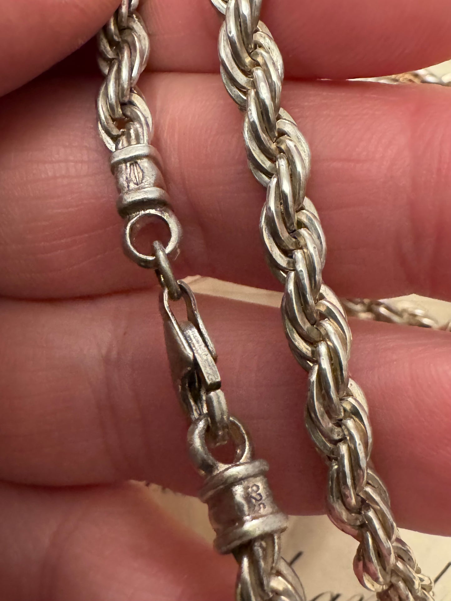 Fab Italian solid sterling rope necklace and bracelet set