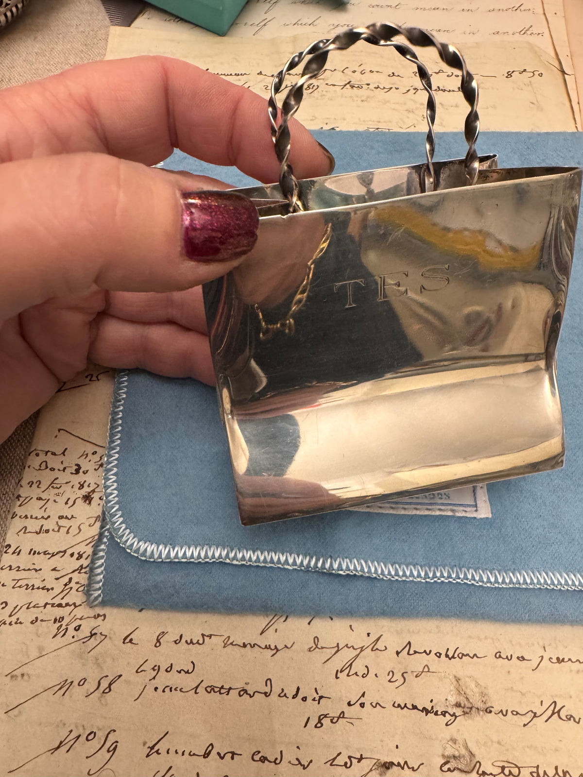 Rare Handmade Sterling Cartier Shopping Bag