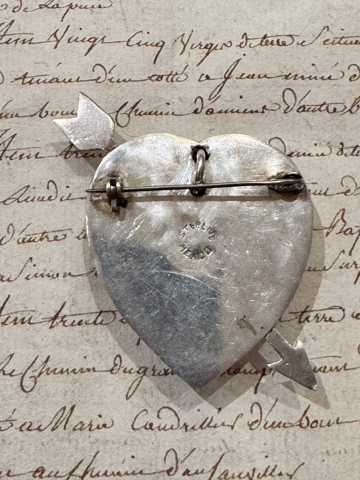 Amazing Huge Silver and Jasper Pierced Heart