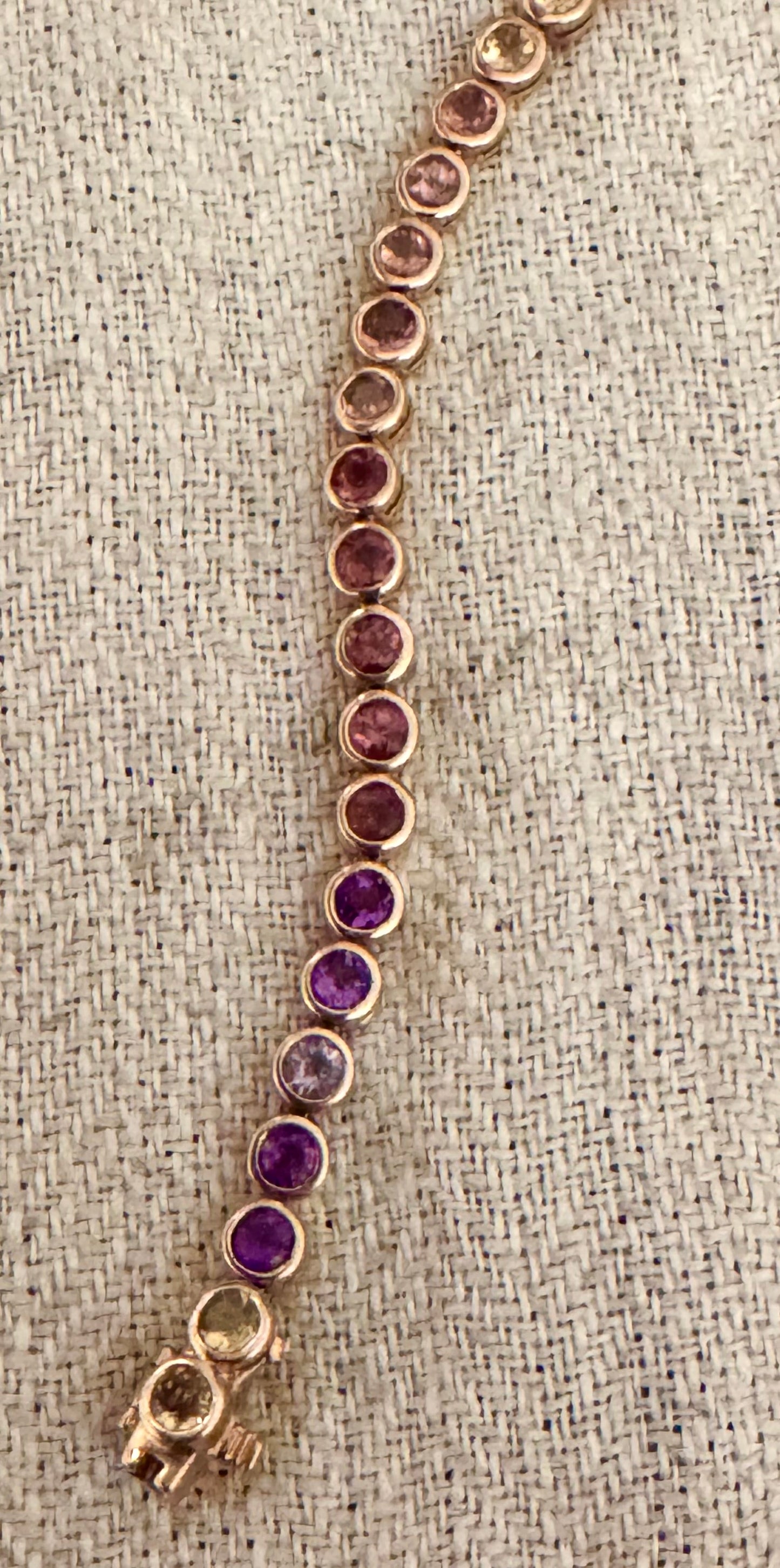 14k Gold Bezel Set Rainbow Bracelet