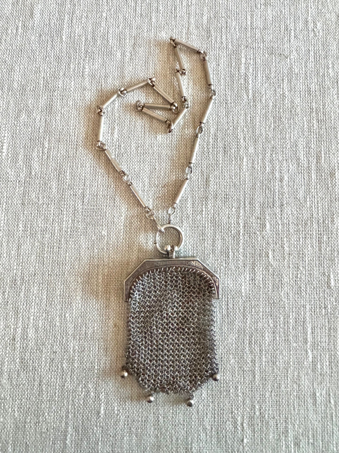 Antique French Silver Miniature Purse 3