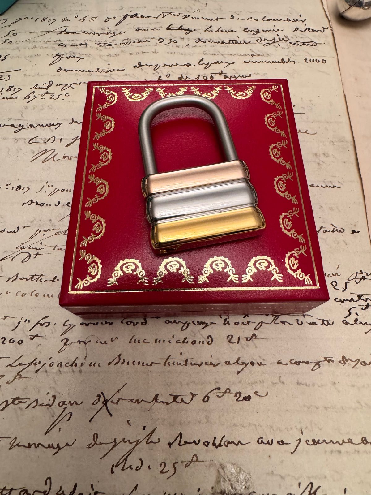 Rare Le Must de Cartier Tri-Color Padlock