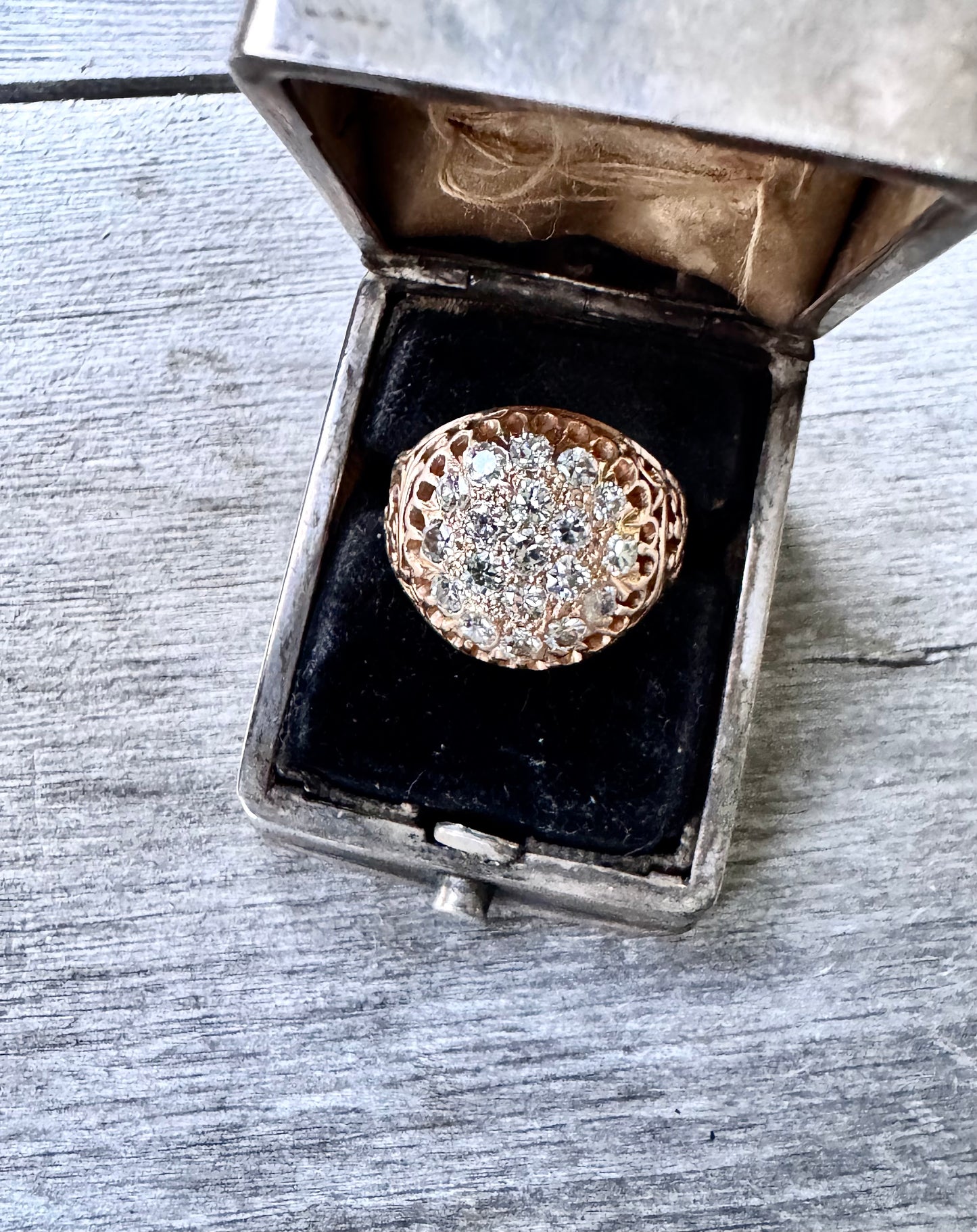14k Diamond Cluster Ring