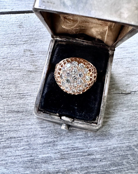 14k Diamond Cluster Ring