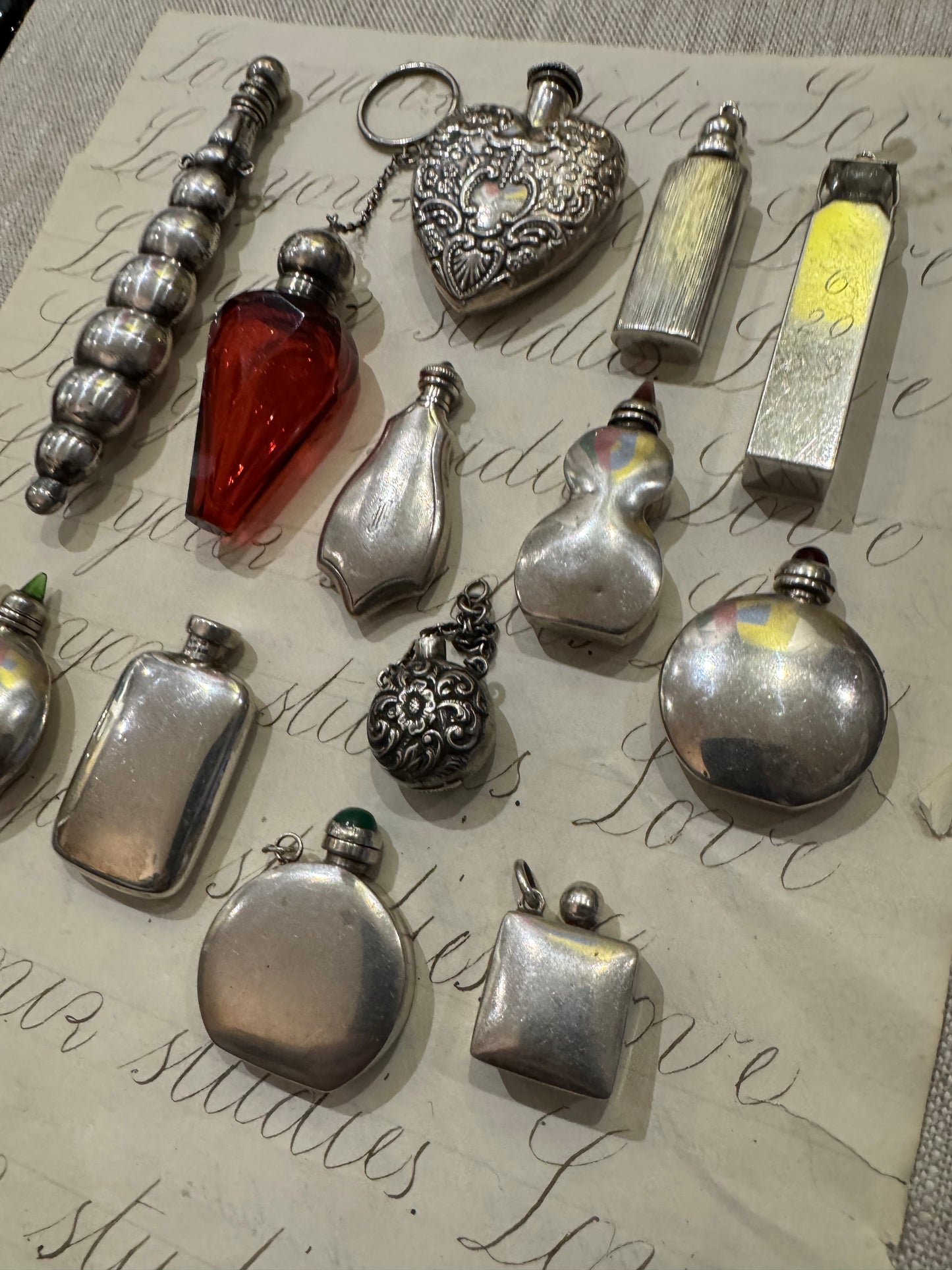 Incredible Long and Shapely Antique Sterling Perfume Bottle