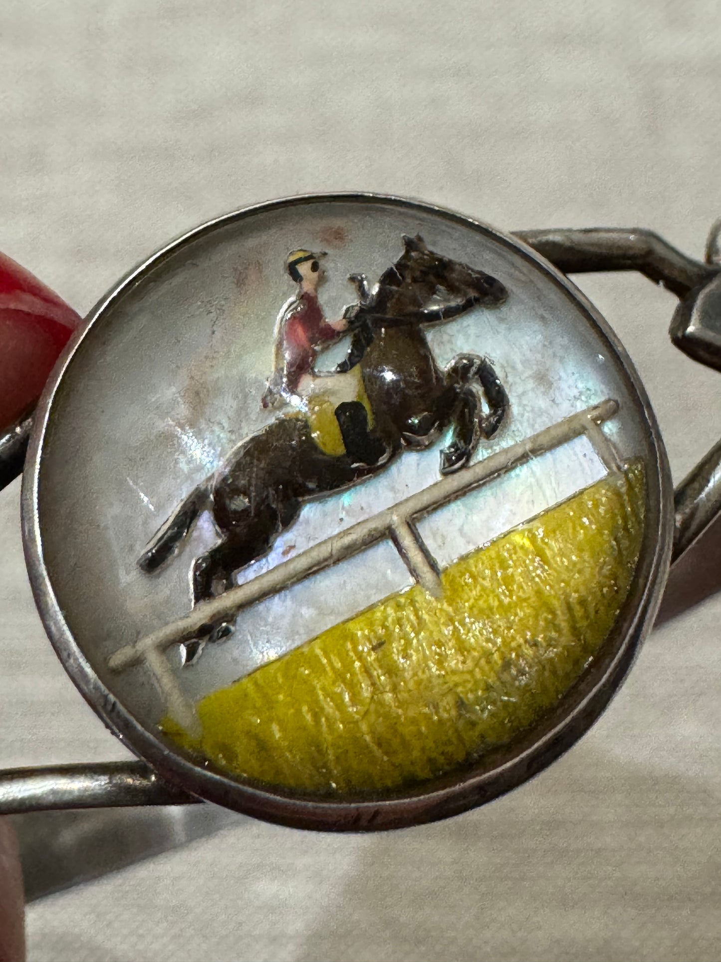 Essex Crystal and Sterling Horse Jumping Bracelet
