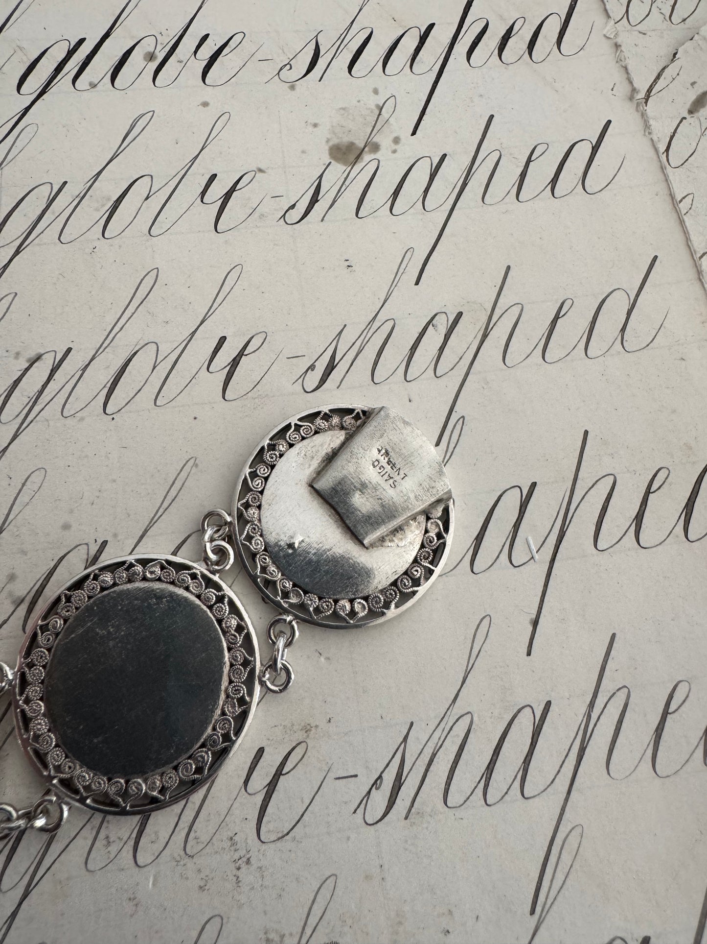 Fabulous Vintage Silver Bracelet with Chinese Characters