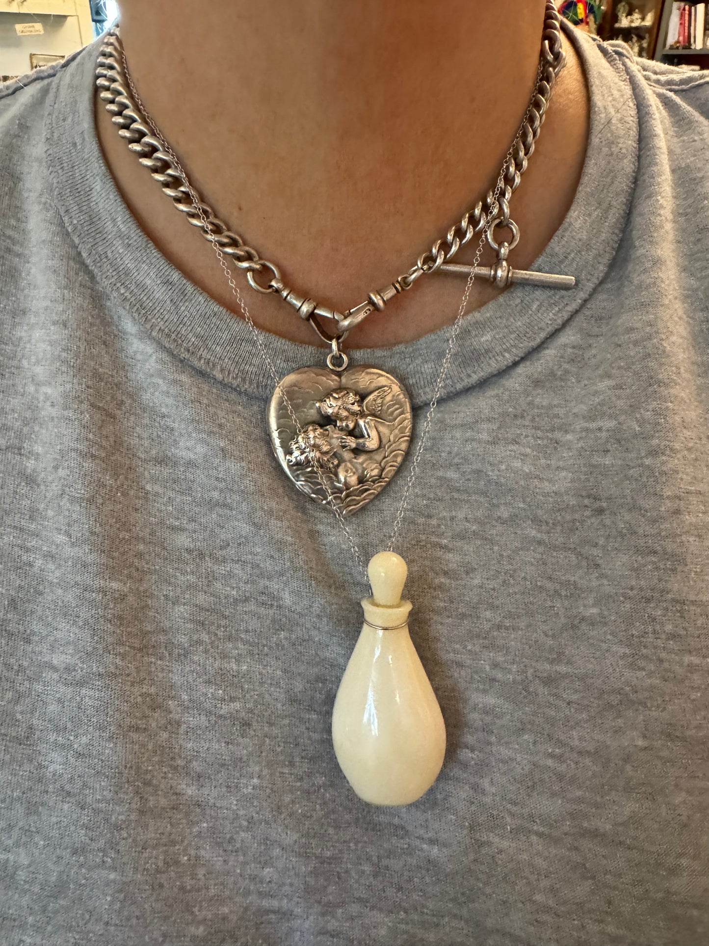 Spectacular Set of Elsa Peretti for Halston Perfume Bottle Necklaces
