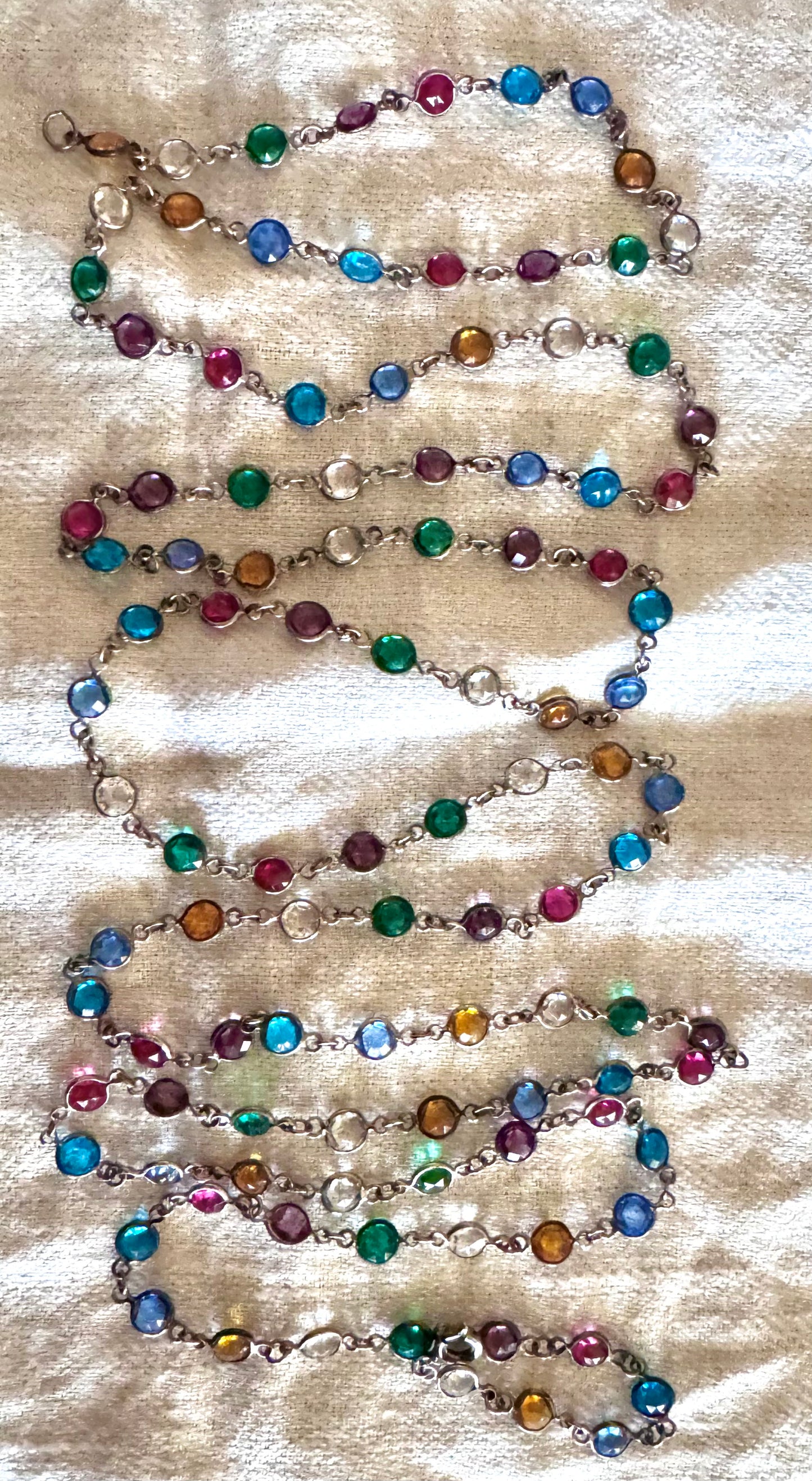 Lovely Long Vintage Paste Harlequin Necklace