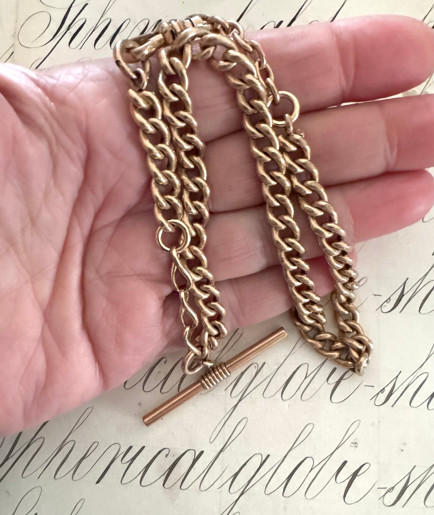 Heavy French Antique Gold Filled Curb Chain Watch Chain