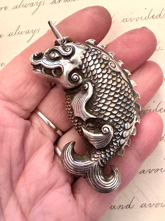 Large Rare Chinese Silver Dragon Fish