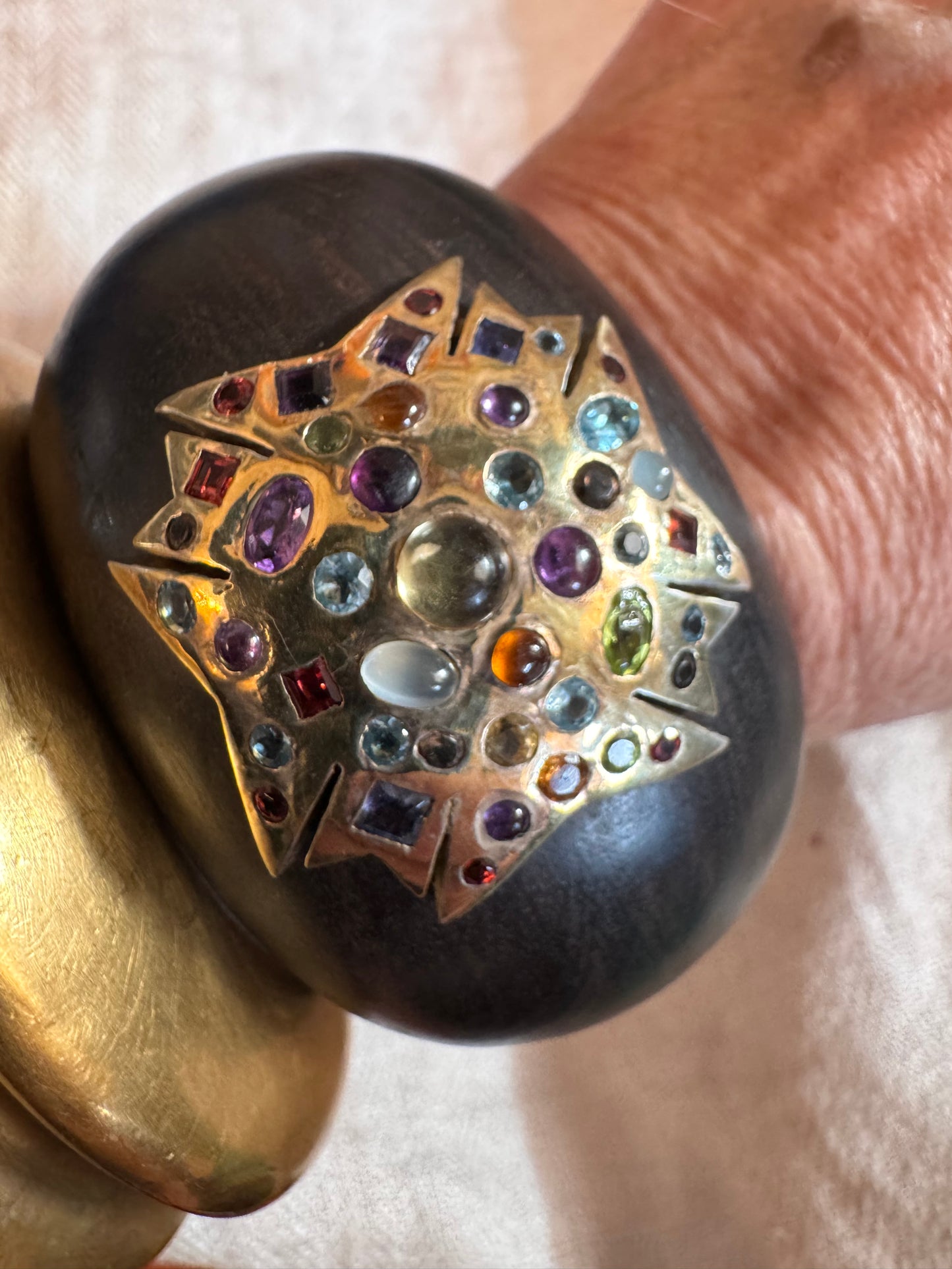 Ebony and Vermeil Maltese Cross Cuff