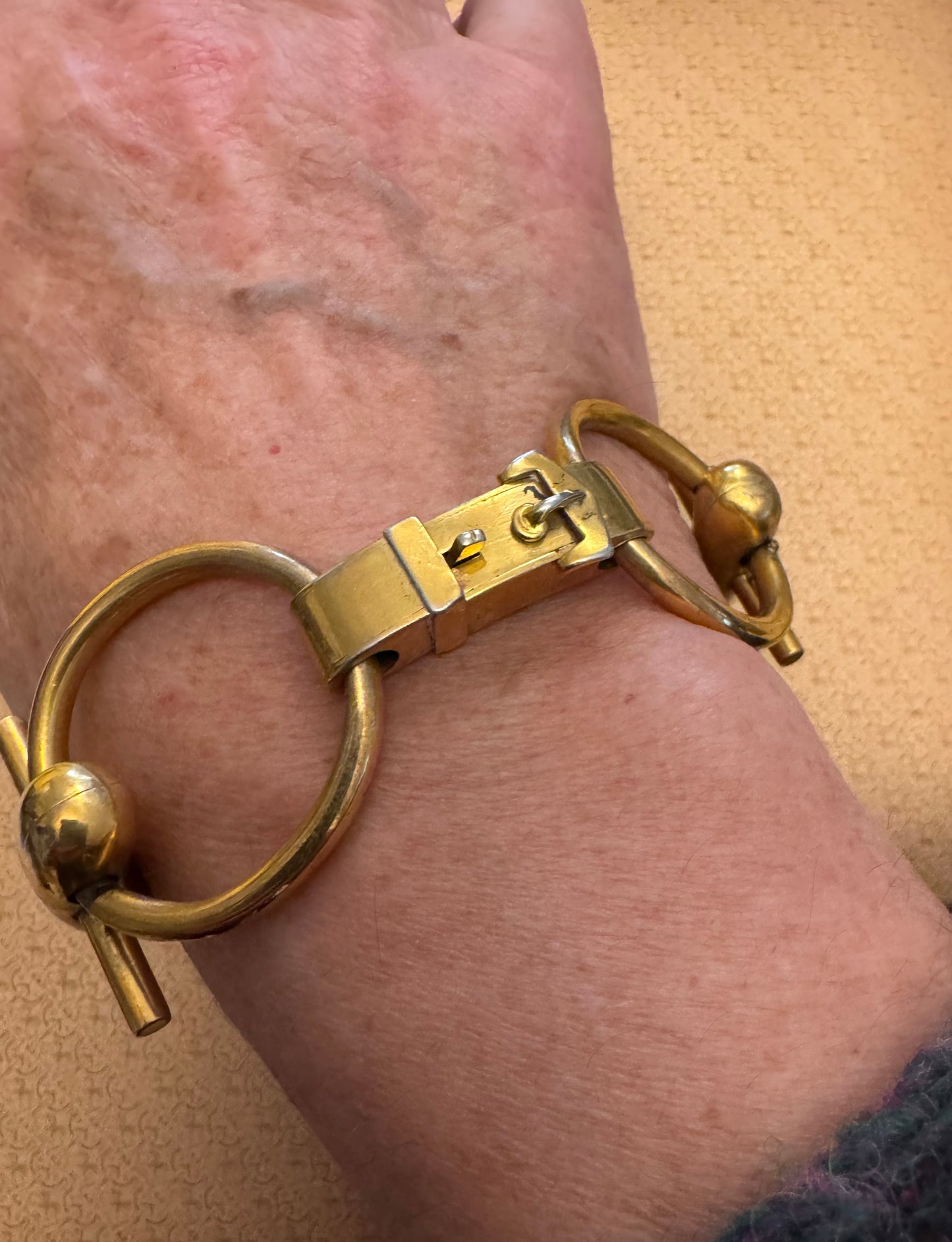 Fantastic Gold Plated Silver Equestrian Horsebit Bracelet