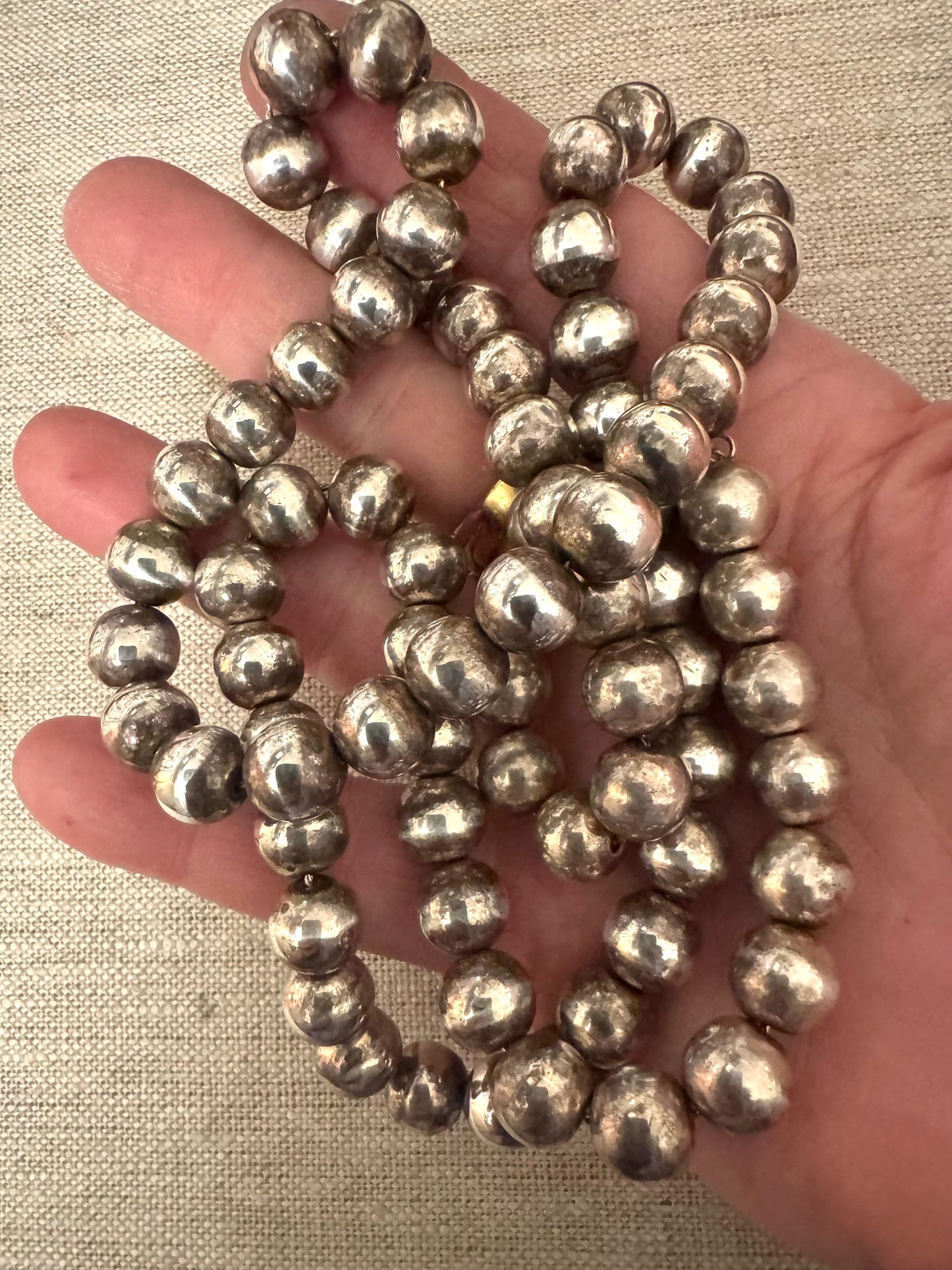 Super long and chunky sterling silver beads