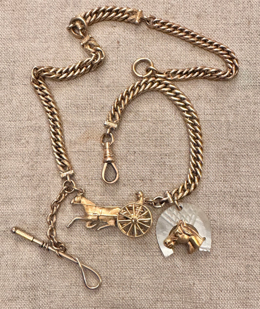 Extraordinary Gold Filled Equestrian Necklace