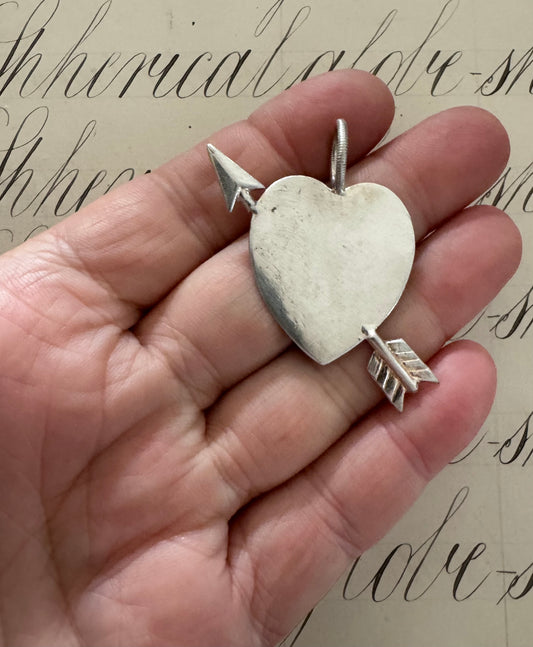 Cool Flat Sterling Heart with Arrow